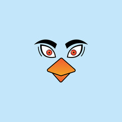 cartoon birdies face emoticon design