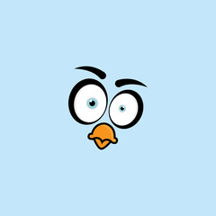 cartoon birdies face emoticon design