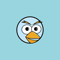 cartoon birdies face emoticon design