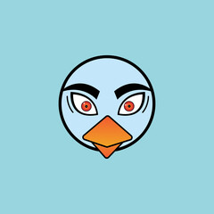 cartoon birdies face emoticon design