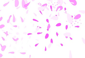 Light Pink vector abstract backdrop with leaves.