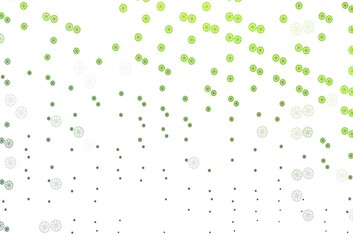 Light Green vector texture with colored snowflakes.