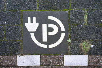 Parking spot where one can charge an electric car