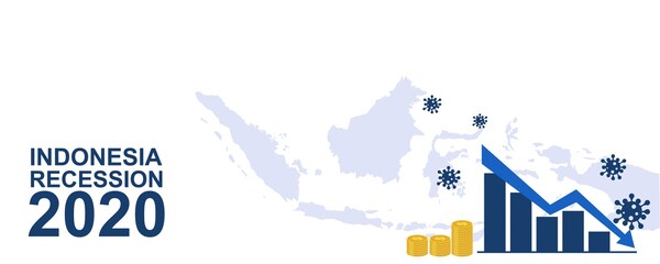
Indonesia global recession design vector background template with indonesia map. The impact of the Corona virus outbreak on the Indonesian economy. The covid-19 pandemic