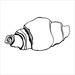 Vector hand drawn croissant icon. For design menu cafe and label.