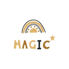 Fototapeta premium Magic and rainbow isolated on a white background.