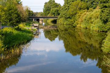 A beautiful scenery by a river one of the latest days of summer. Picture from Ringsjon, Scania, southern Sweden.