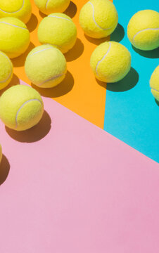 tennis balls arranged.