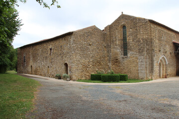 Fototapeta na wymiar medieval grammont priory in saint-prouant (france)