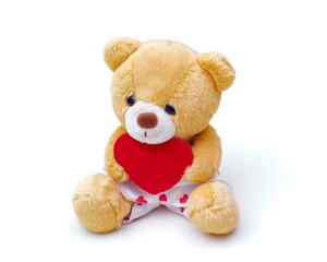 Lovable Teddy Bear holding Valentines heart