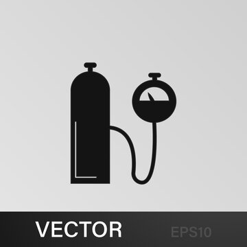 balloon pressure illustration icon on gray background