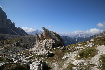 The Three Peaks natural park in the italian dolomites