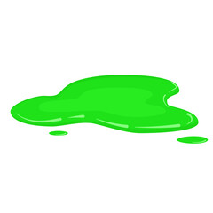 Puddle green slime, liquid toxic mold, vector, cartoon style, isolated illustration