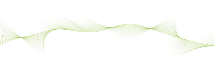 abstract vector green wave lines on white background	