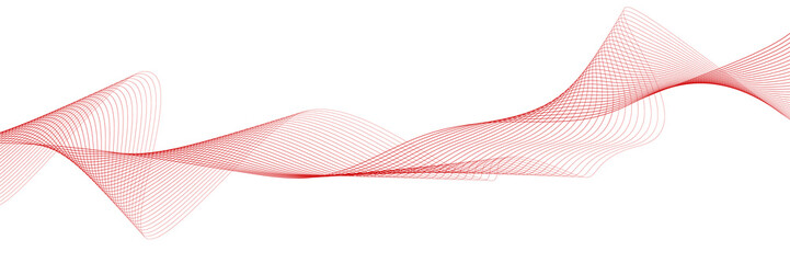 abstract vector red wave lines on white background	