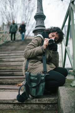 Woman takes a picture