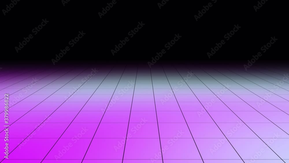 Poster retro 80s synthwave grid neon horizon futuristic animation. 4k seamless loop motion background anima