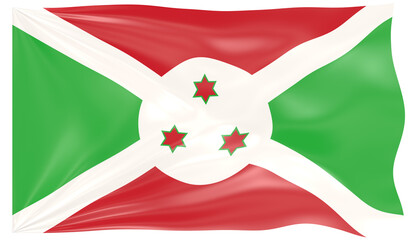 Detailed Illustration of a Waving Flag of Burundi