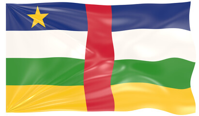 Detailed Illustration of a Waving Flag of Central African Republic