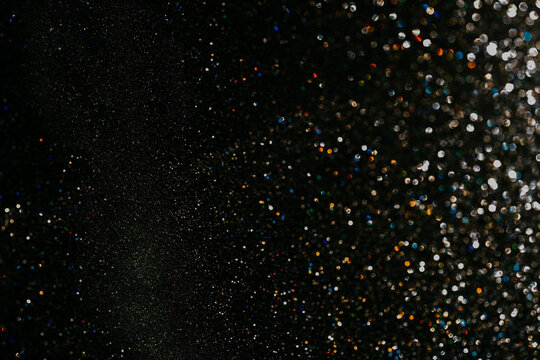 Glitter on black looking like a starry night