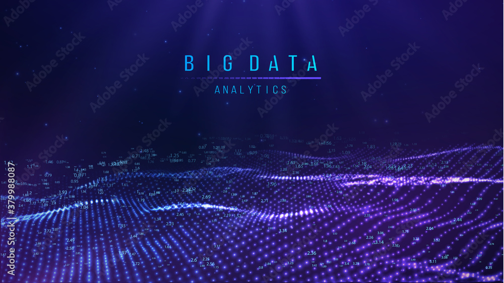  big data visualization. background 3d .big data connection background. cyber technology ai tech wire