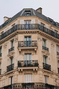 Facade of an old Parisian building.