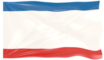 Detailed Illustration of a Waving Flag of Crimea