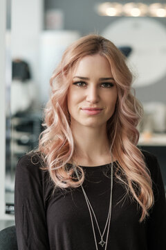 Young Woman With Gorgeous Pastel Pink Hair
