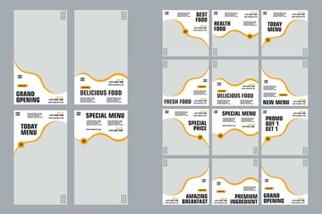 Food and drink social media post and story