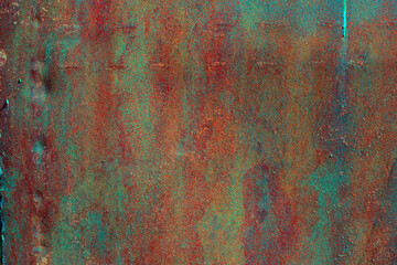 Rusty old painted metal background.
