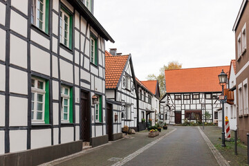Old village Westerholt with half-timbered houses in Herten, Germany