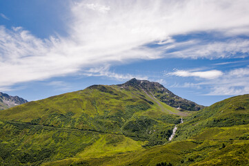 Oberalppass, Passstrasse, Pass, Bergstrasse, Alpsu, Oberalpstrasse, Disentis, Surselva, Graubünden, Adermatt, Uri, Urserental, Wanderweg, Alpen, Sommer, Schweiz