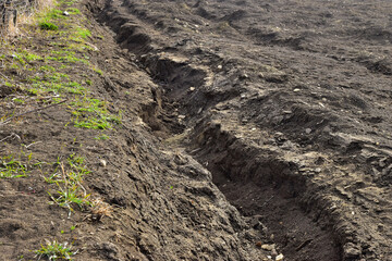 Agricultural soil degradation by water erosion