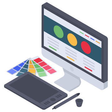
Isometric design of web development 
