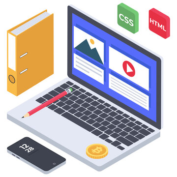 
Isometric design of web development 
