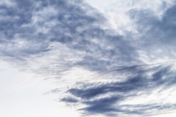 Blue clouds at sunset
