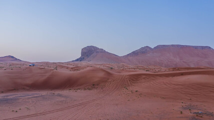 Fototapeta na wymiar Meliha Desert Sand Dunes and Fossil Rocks 