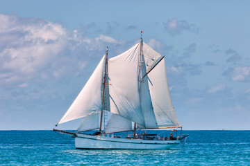 Vintage topsail schooner in New Zealand