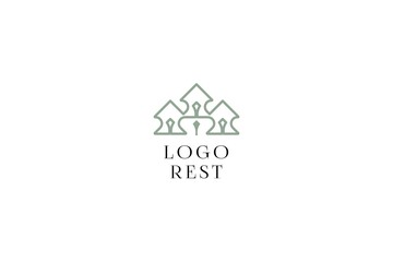 Fototapeta premium Template logo design solution for rest or resort center