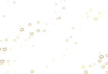 Light Red, Yellow vector pattern with colorful hearts.