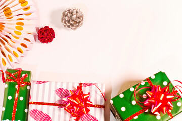 CHRISTMAS GIFTS ON A WHITE BACKGROUND,CHRISTMAS DECOR