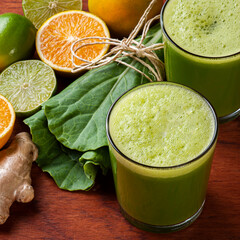 .Green juice or fresh juice detox.