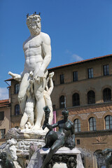 Fototapeta na wymiar Statue of Neptune in Piazza della SIgnoria, Florence
