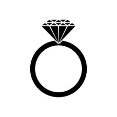 Diamond ring for engagement ring or wedding ring icon vector
