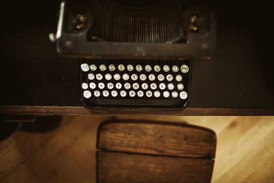 Vintage typewriter from the top