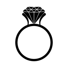 Diamond ring for engagement ring or wedding ring icon vector