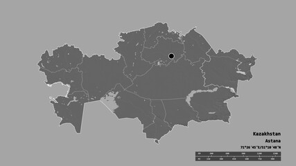 Location of East Kazakhstan, region of Kazakhstan,. Bilevel