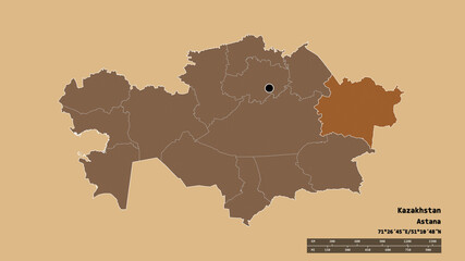 Location of East Kazakhstan, region of Kazakhstan,. Pattern