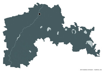 Obraz premium North Kazakhstan, region of Kazakhstan, on white. Administrative