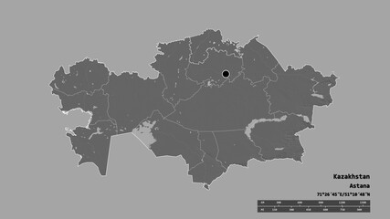 Location of North Kazakhstan, region of Kazakhstan,. Bilevel